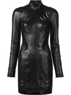 turtleneck fitted dress Mugler