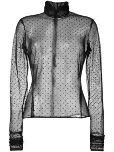 прозрачная блузка с узором в горох Elie Saab