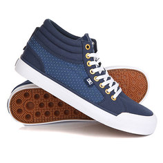 Кеды кроссовки высокие женские DC Evan Txse Blue/Brown/White