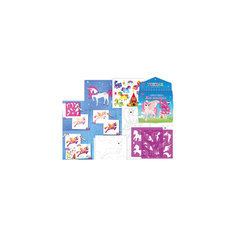 Мини-альбом для творчества "Моя лошадка" с наклейками и трафаретами Tukzar