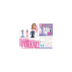 Альбом для творчества "Принцессы", с трафаретами и наклейками Tukzar