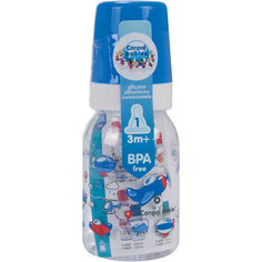 Бутылочка тритановая (BPA 0%) с сил. соской, 120 мл. 3+ Machines, Canpol Babies, синий