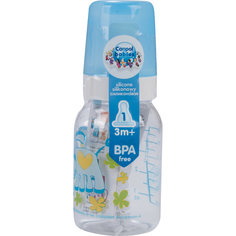 Бутылочка тритановая (BPA 0%) с сил. соской, 120 мл. 3+ Cheerful animals, Canpol Babies, ослик