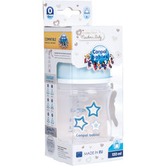 Бутылочка PP EasyStart с широким горлышком антиколиковая, 120 мл, 0+ Newborn baby, Canpol Babies, голубой
