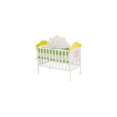 Металлическая кроватка SLEEPY COMPACT, Babyhit, белый/зеленый