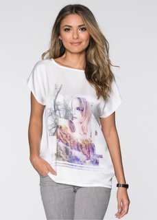 Футболка (белый с рисунком) Bonprix