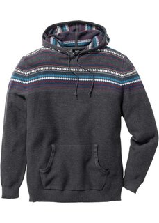 Пуловер Regular Fit с капюшоном (темно-красный) Bonprix
