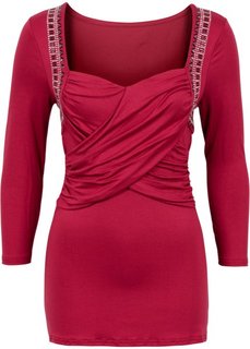 Футболка с длинным рукавом (кремовый) Bonprix