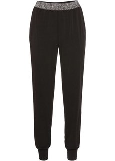 Брюки с металлическим отливом (черный/розово-золотистый) Bonprix