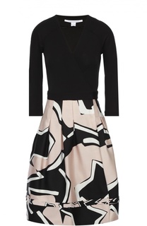 Приталенное платье с пышной юбкой и укороченным рукавом Diane Von Furstenberg