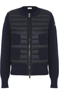 Вязаная куртка на молнии с пуховой вставкой Moncler