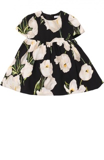 Платье из вискозы с цветочным принтом Dolce &amp; Gabbana