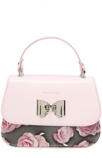 Кожаная сумка с отделкой из неопрена Monnalisa