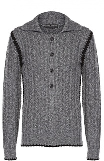 Шерстяной свитер фактурной вязки с отложным воротником Dolce &amp; Gabbana