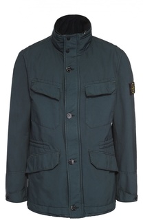 Утепленная парка на молнии с воротником-стойкой Stone Island