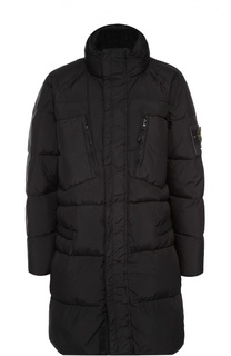 Удлиненный пуховик с воротником-стойкой Stone Island