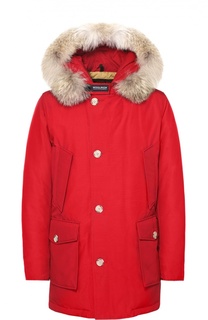 Пуховая парка с меховой отделкой капюшона Woolrich