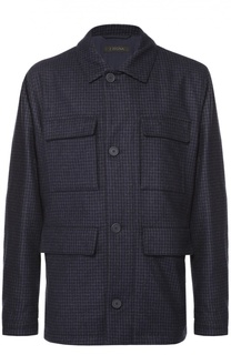 Шерстяной френч с отложным воротником Z Zegna