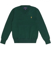 Хлопковый пуловер с логотипом бренда Polo Ralph Lauren