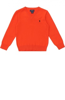 Хлопковый пуловер с логотипом бренда Polo Ralph Lauren