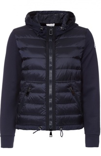 Куртка асимметричного кроя с пуховой вставкой и капюшоном Moncler