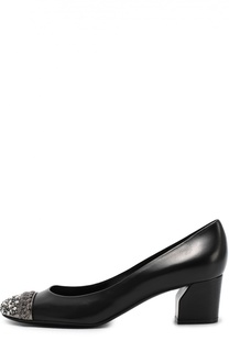 Кожаные туфли с декорированным мысом Casadei