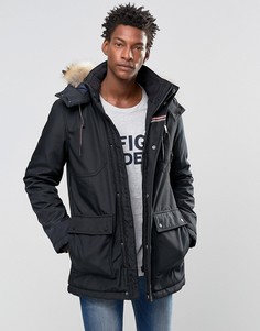 Черная парка с отделкой из искусственного меха Hilfiger Denim - Черный