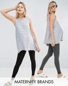 2 пары леггинсов для беременных New Look Maternity - Серый