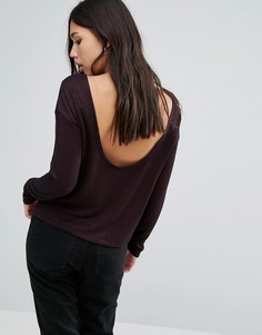 Вязаный джемпер с драпировкой сзади Noisy May - Коричневый