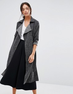 Легкое пальто с разрезами по бокам New Look - Черный
