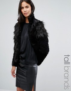 Шуба из искусственного меха в стиле пэтчворк Vero Moda Tall - Черный