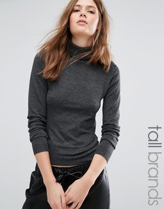 Вязаный джемпер с отворачивающимся воротником Vero Moda Tall - Серый