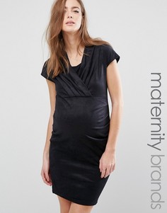 Платье для беременных с запахом на лифе Mamalicious - Черный Mama.Licious