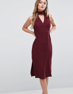 Платье миди с вырезом у горловины BCBG Generation - Красный
