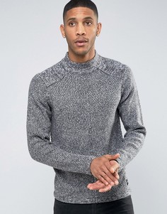 Джемпер из смешанной пряжи с высокой горловиной Only &amp; Sons - Темно-синий