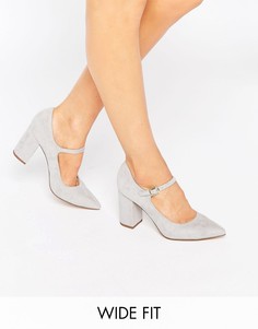 Туфли для широкой стопы на каблуке с ремешком New Look - Серый