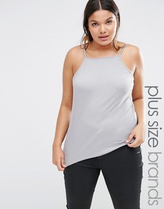 Топ в рубчик на бретельках New Look Plus - Серый