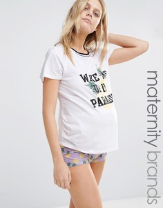 Пижамный комплект для беременных с ананасом New Look Maternity - Фиолетовый