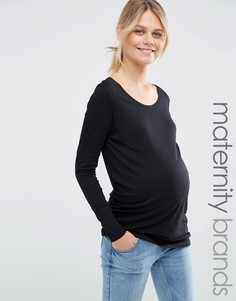 Лонгслив для беременных с круглым вырезом New Look Maternity - Черный