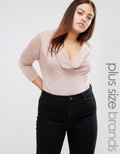 Боди с глубоким вырезом New Look Plus - Розовый
