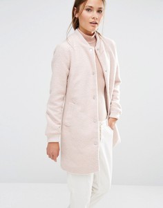 Удлиненная куртка-пилот на основе шерсти New Look - Розовый
