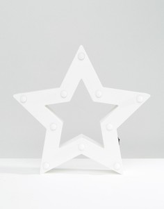 Маленький светильник в форме звезды со светодиодными лампочками New Look - Белый