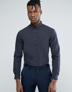 Рубашка классического кроя в мелкий горошек New Look - Темно-синий