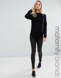 Леггинсы для беременных из искусственной кожи Mamalicious - Черный Mama.Licious