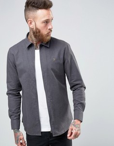 Серая рубашка классического кроя на молнии Farah - Серый