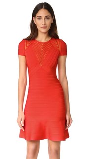 Платье с короткими рукавами Herve Leger