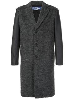 однобортное пальто с контрастными рукавами Junya Watanabe Comme Des Garçons Man