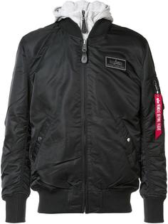 removable hoodie bomber jacket  Alpha Industries