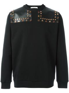 толстовка с кожаными вставками и заклепками Givenchy