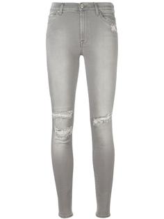 light distressed skinny jeans 7 For All Mankind
